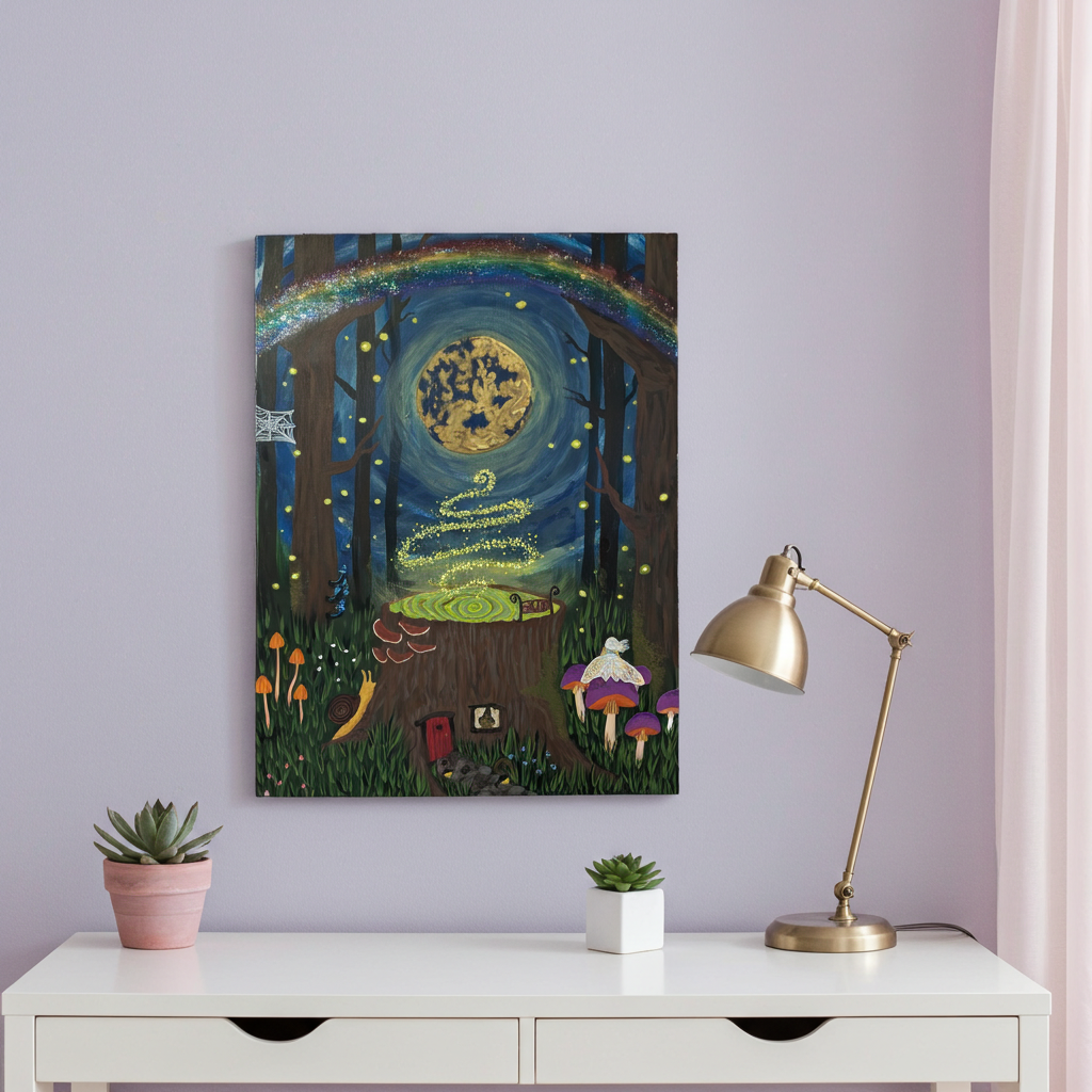 The Wayfinder detail view, layered 3D wood wall art texture