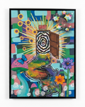 Escaping Wonderland, original mixed media 3D wall art from the Secret Passageways Collection by Happy Hands Studios