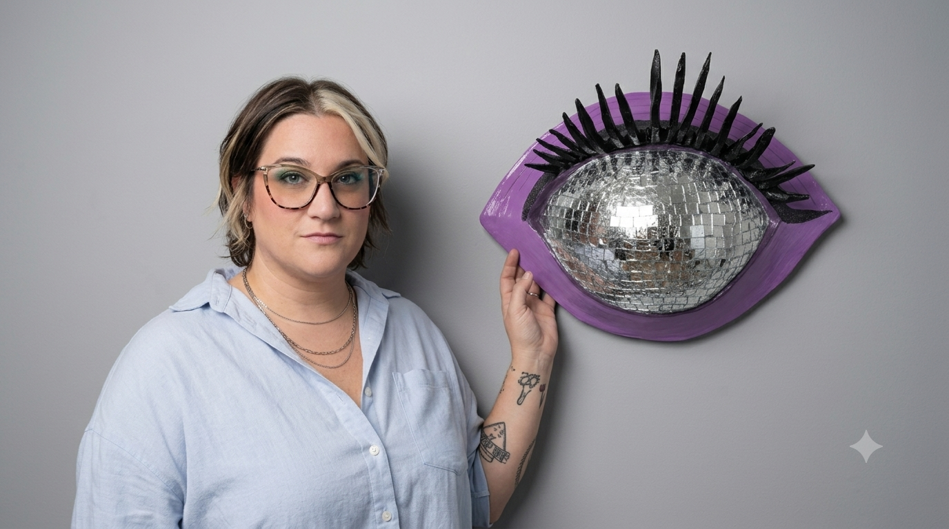 Dreamer’s Eye – Original 3D Disco Ball Eye Wall Sculpture
