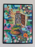 Escaping Wonderland mixed media wall art with 3D elements by Happy Hands Studios