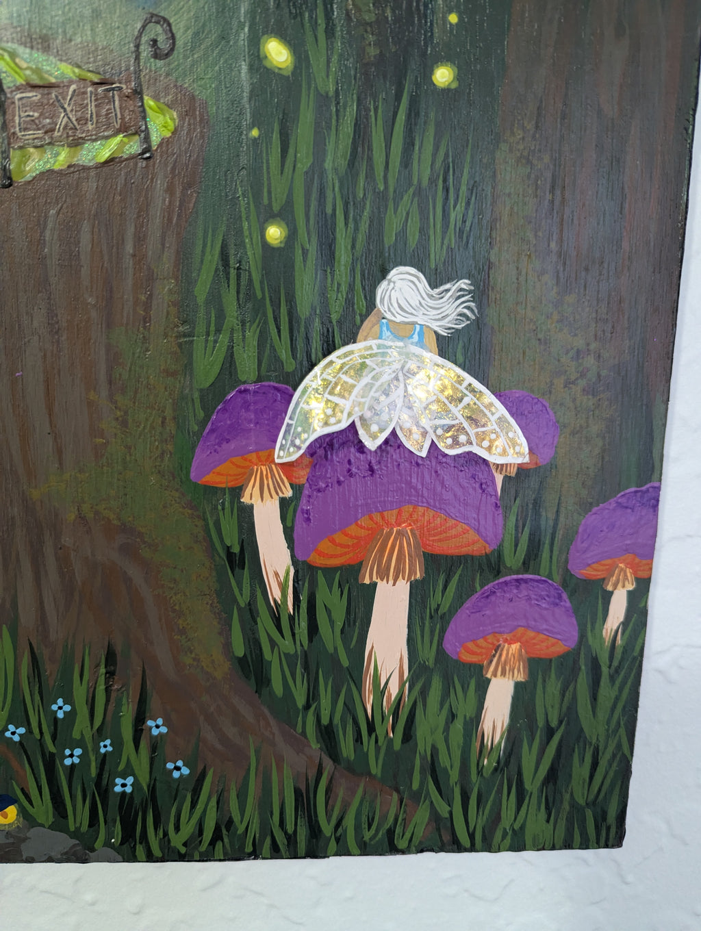 The Wayfinder acrylic painting detail from the Secret Passageways Collection