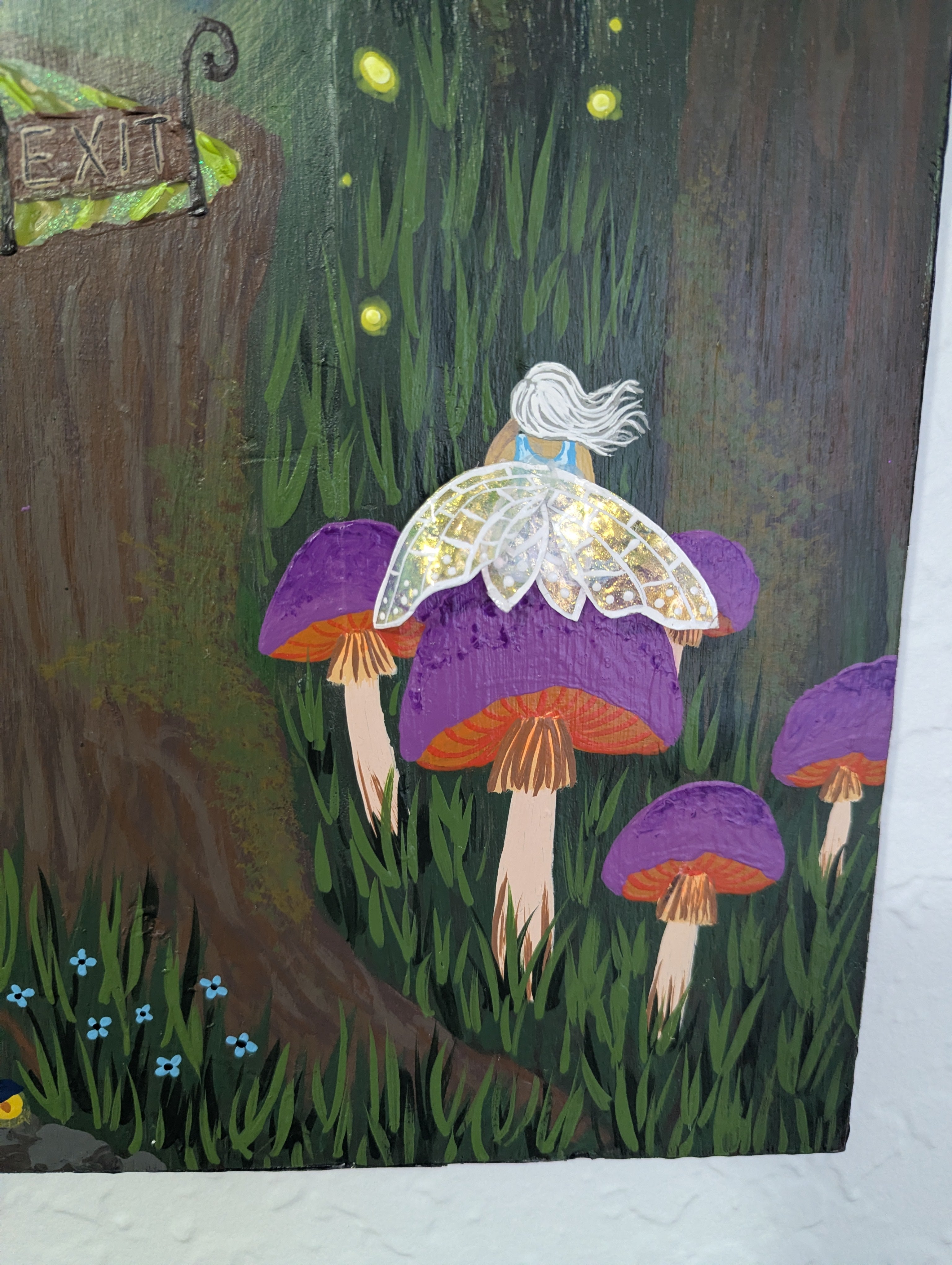 The Wayfinder acrylic painting detail from the Secret Passageways Collection