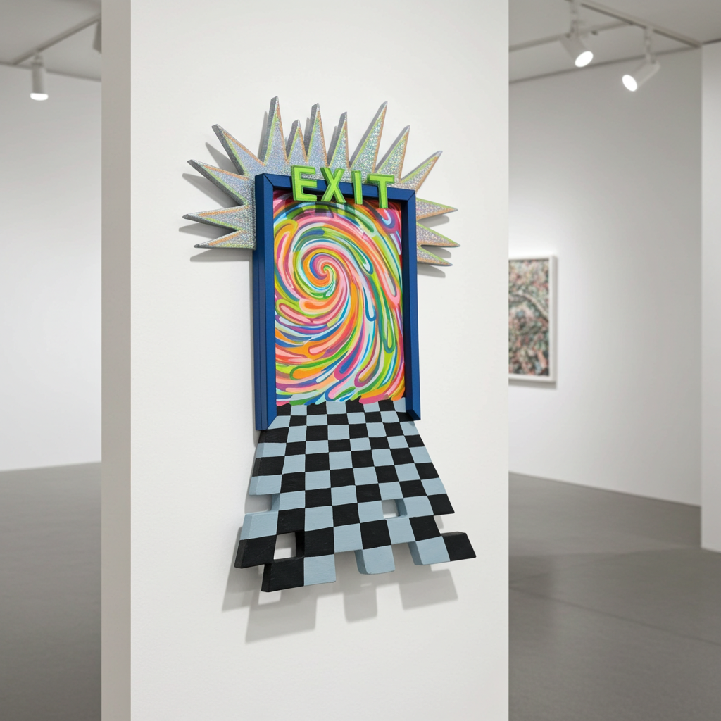 Exit to Elsewhere – Original Mixed Media Wall Art with 3D Elements